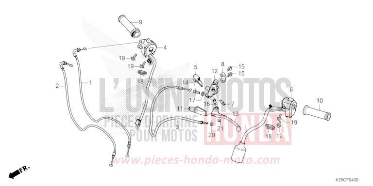 HANDLE LEVER/SWITCH/CABLE for MSX GROM A MAT GUNPOWDER BLACK METALLIC (NH436) from 2024